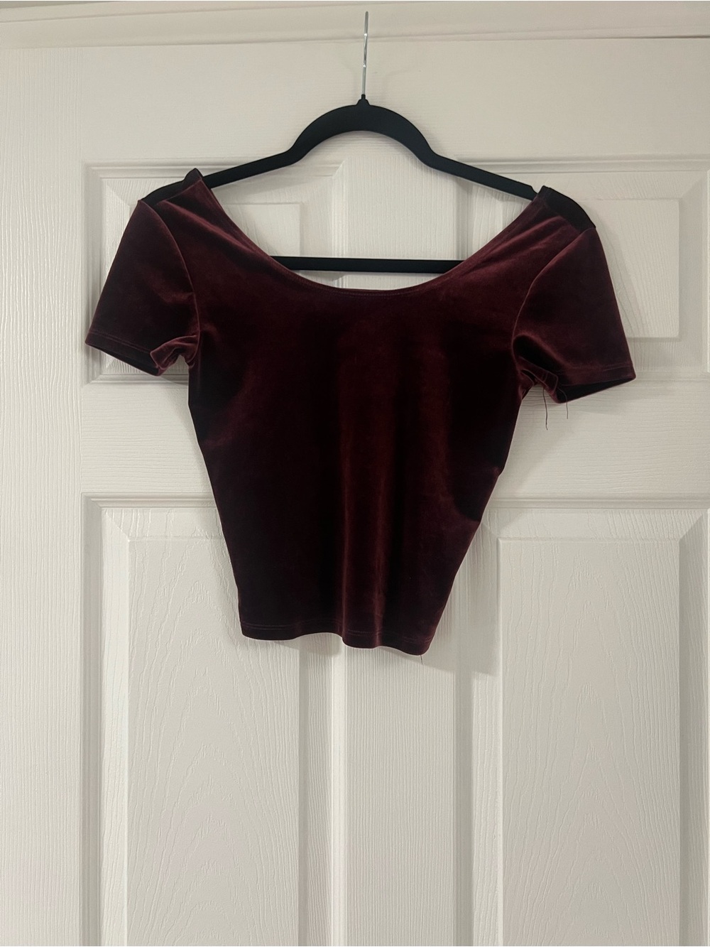 Bluenotes Burgundy Velvet Crop Top